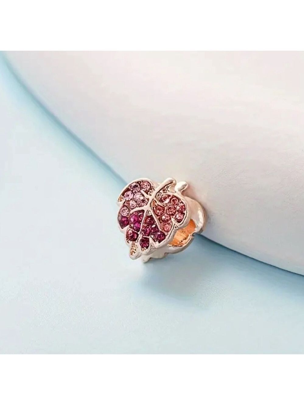 New Rose Golden Crystal Leaf Bracelet Charm